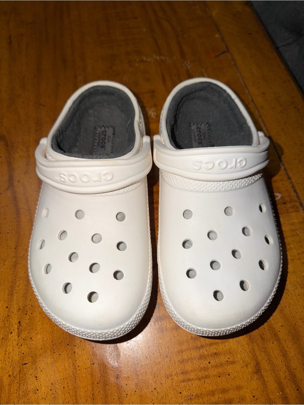 CROCS White Women's Classic Clog Mules with Gray Footbed